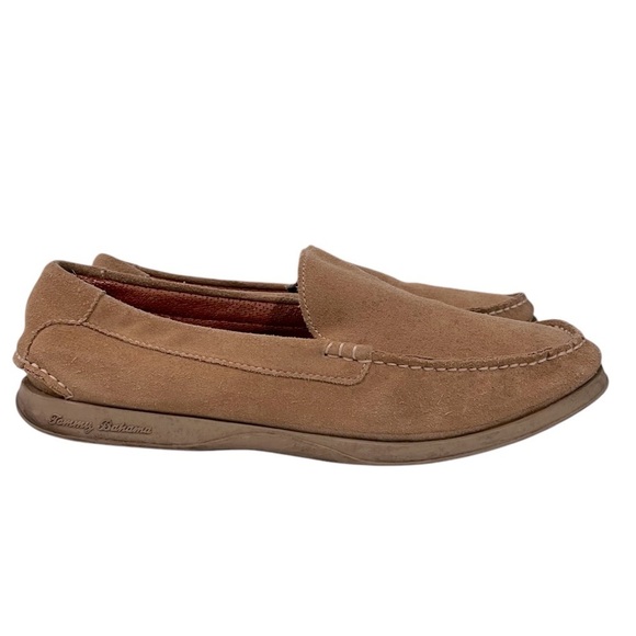 TOMMY BAHAMA Suede Tan Leather Slip On Loafer Size 11.5 - Picture 1 of 13